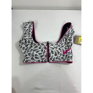 Nike Party Dots High-Waisted Bikini Bottom & Zip Front Crop Bikini Top Set Small